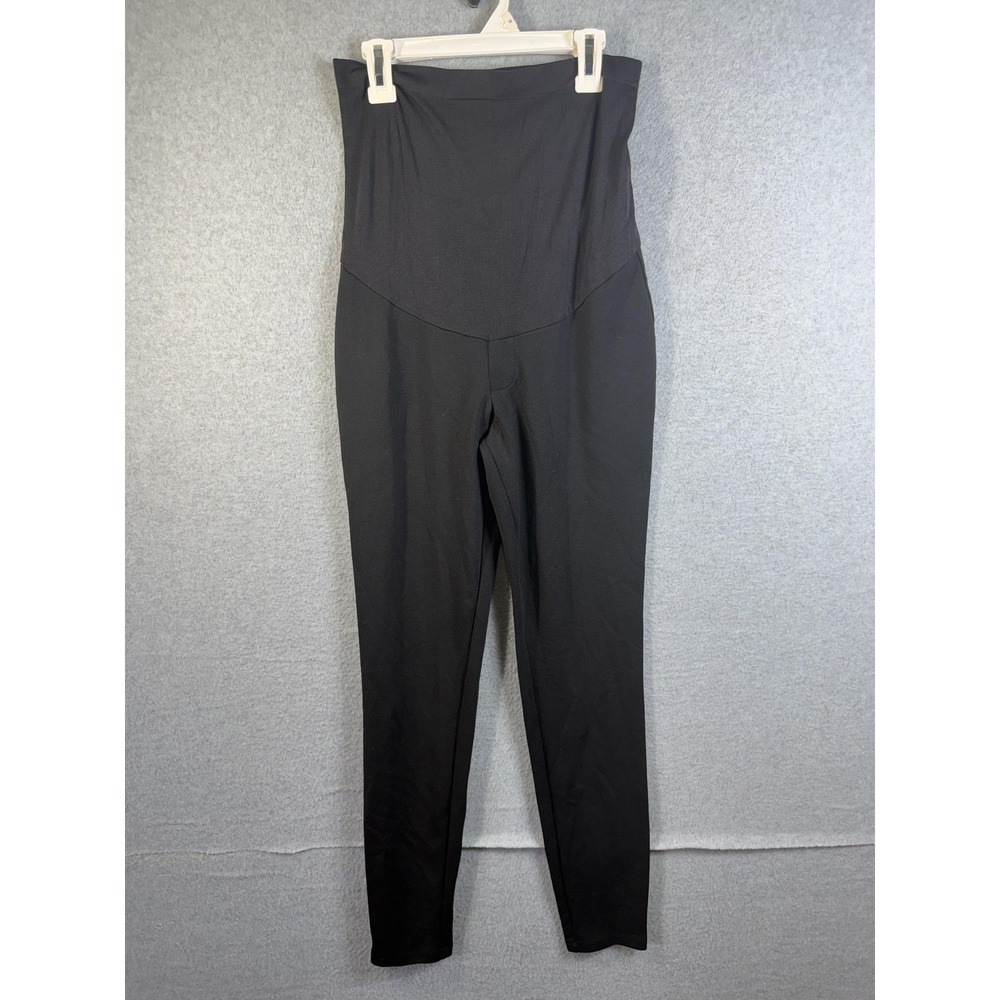 A Glow Leggings Womens Small Black Maternity High Rise Belly Band Ankle Stretch